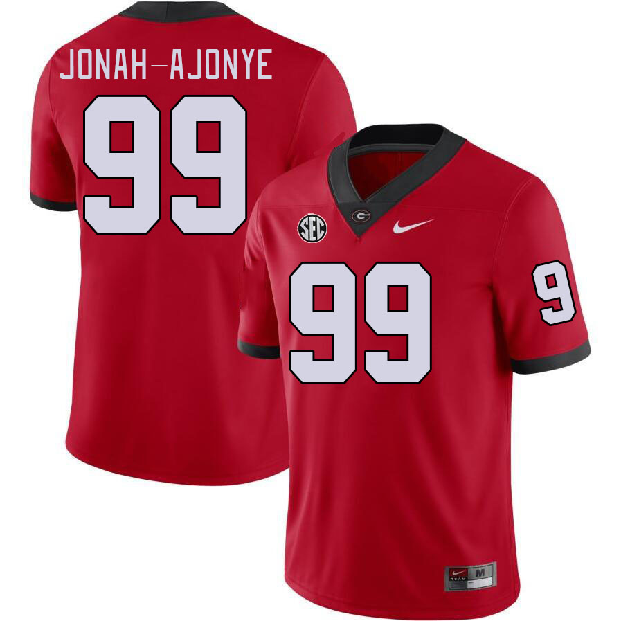 Men #99 Joseph Jonah-Ajonye Georgia Bulldogs College Football Jerseys Stitched-Red